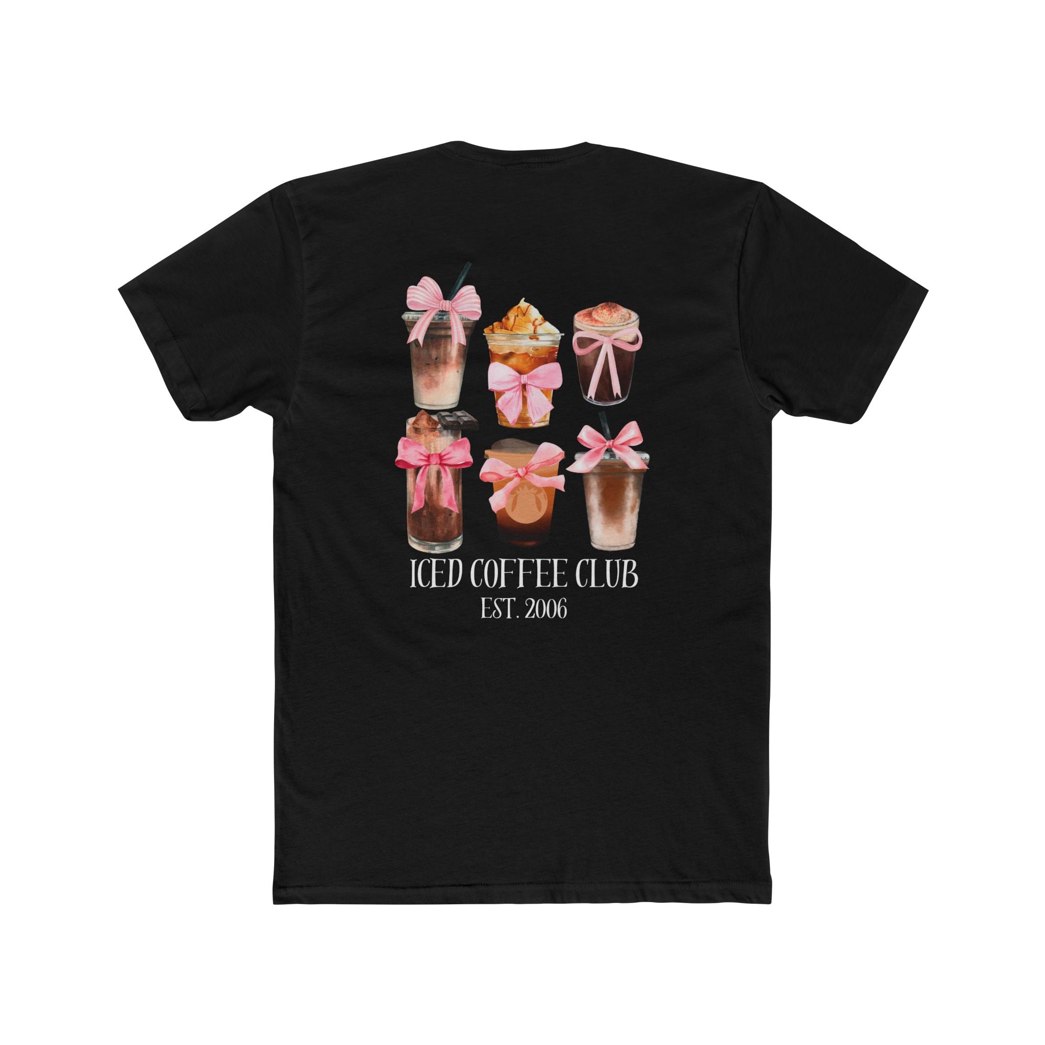 Iced Coffee Club Tee — Cute Pink Iced Coffee Graphic Shirt
