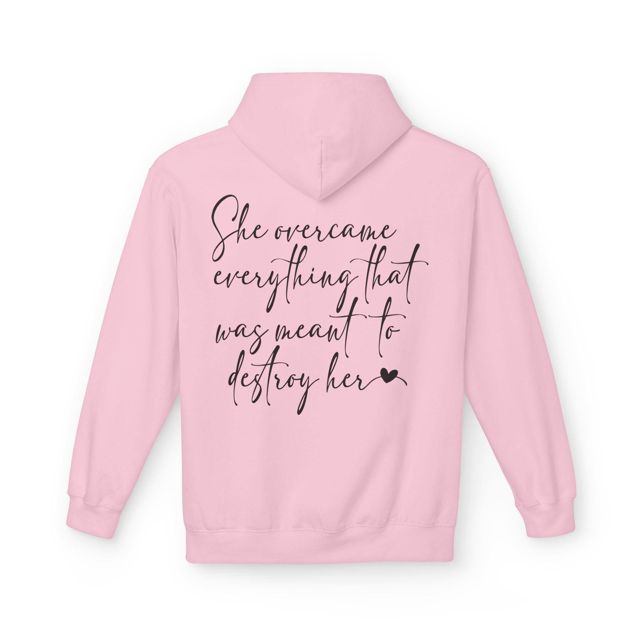 Inspirational 'She Overcame Everything' Hoodie – Empowerment Graphic Hoodie