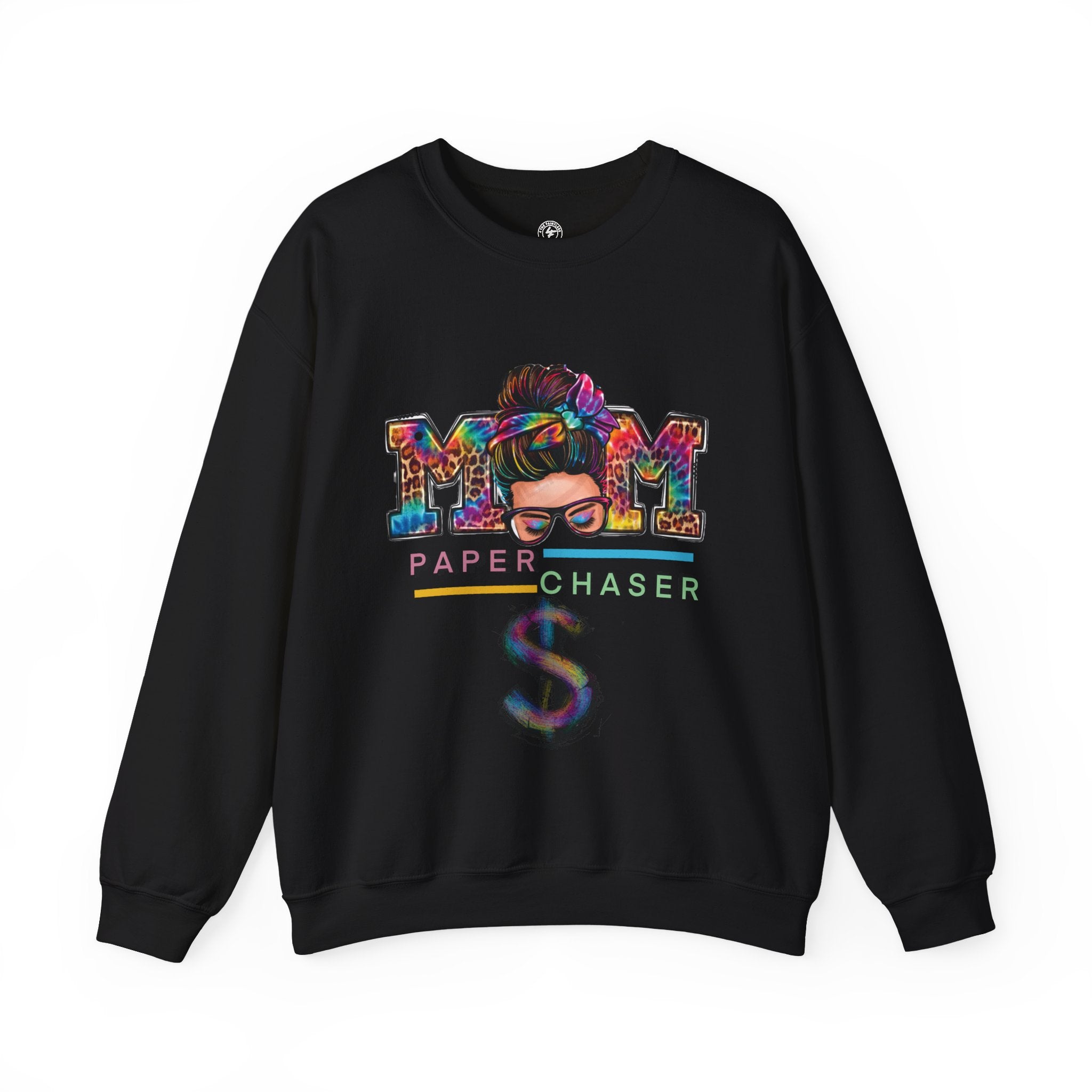 Mom Paper Chaser Sweatshirt — Graphic Crewneck for Hustling Moms