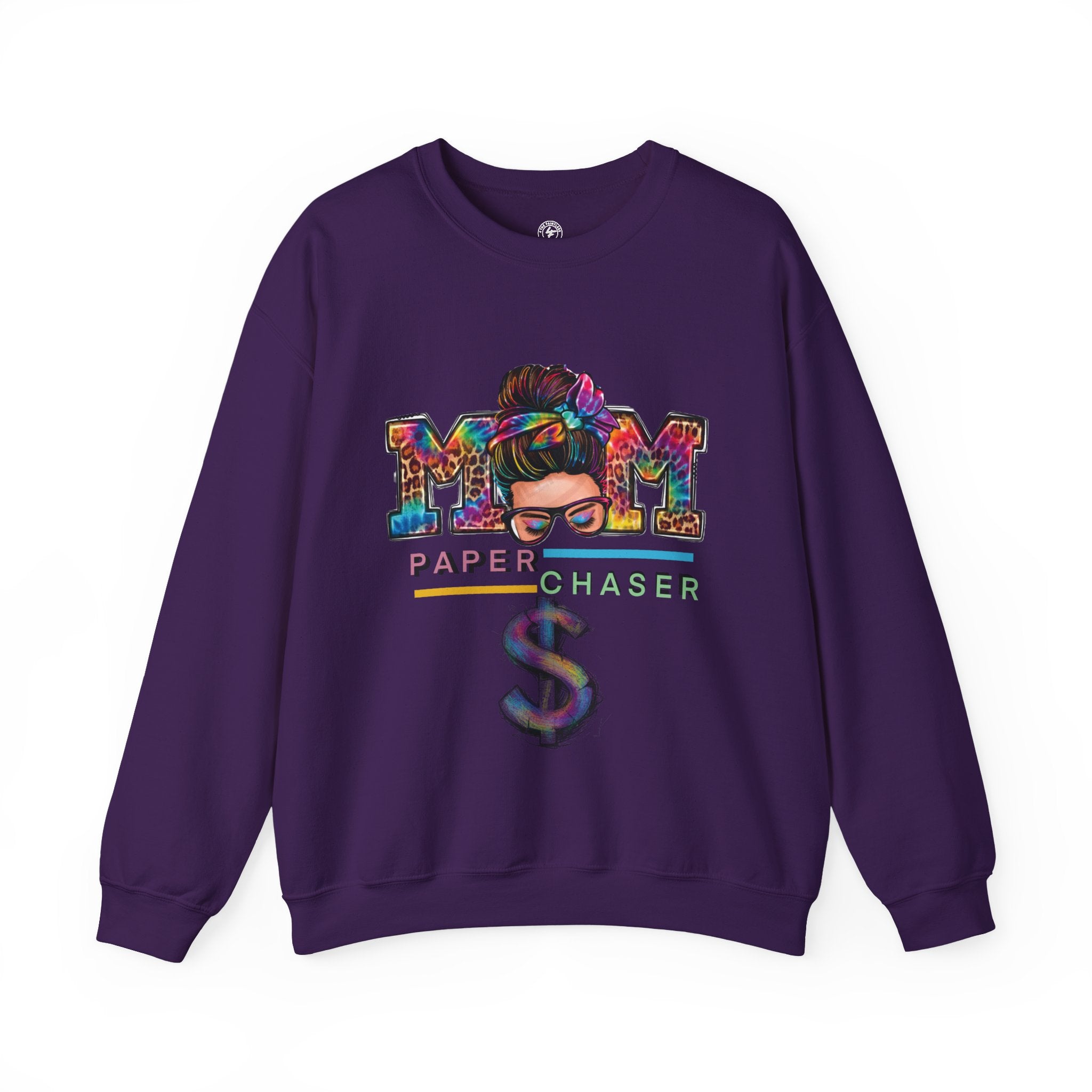 Mom Paper Chaser Sweatshirt — Graphic Crewneck for Hustling Moms