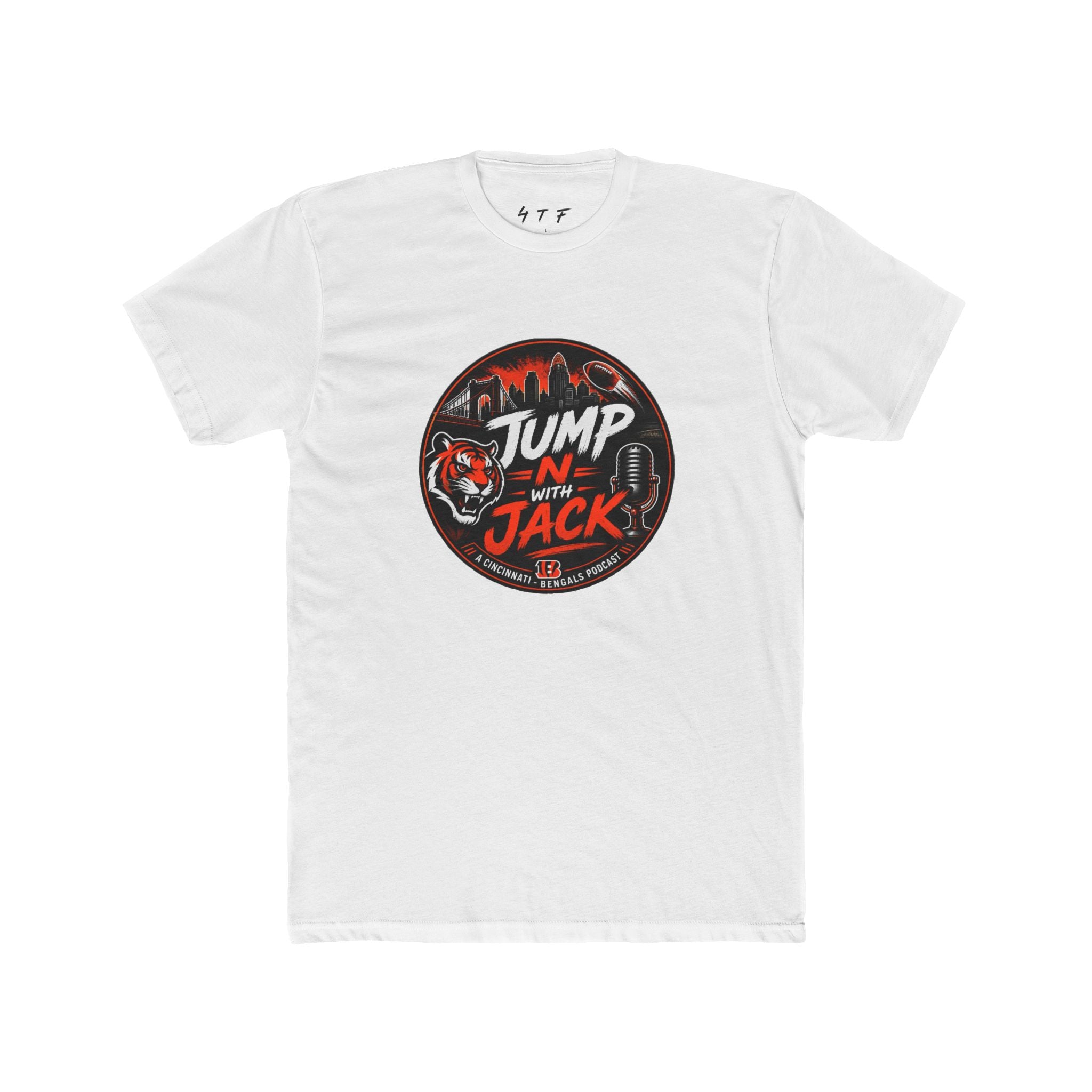 Jump-N-Jack Retro Radio Tee — Vintage Microphone & Tiger Logo