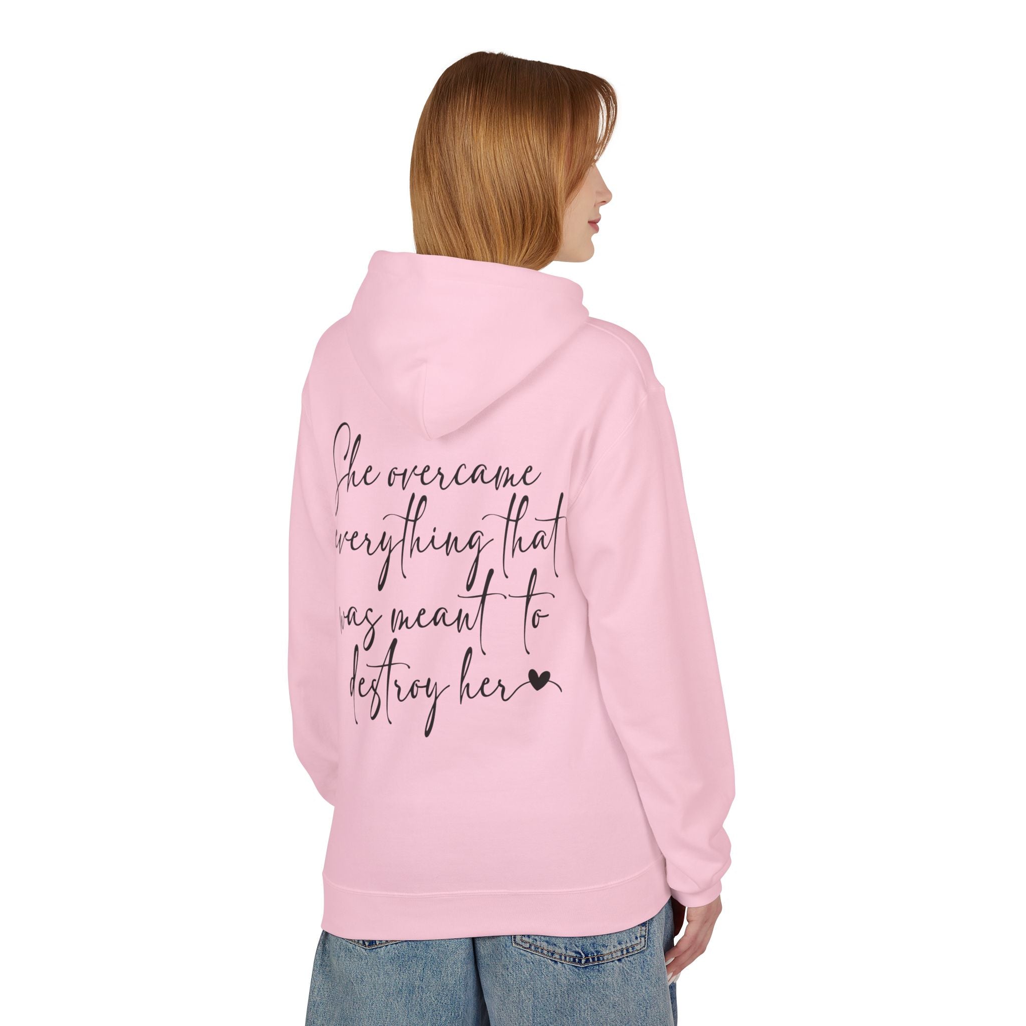 Inspirational 'She Overcame Everything' Hoodie – Empowerment Graphic Hoodie