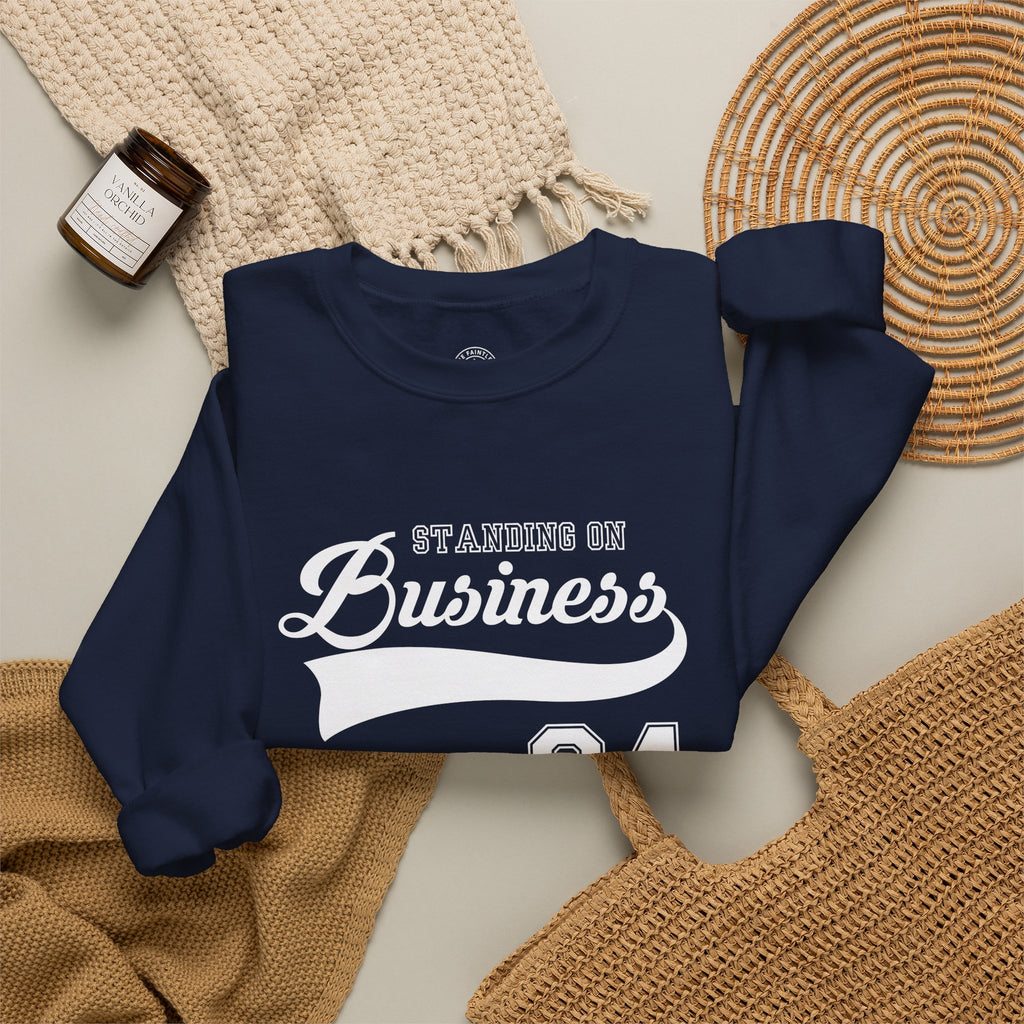 Crewneck Sweatshirt — 'Standing On Business 24' Vintage Athletic Logo