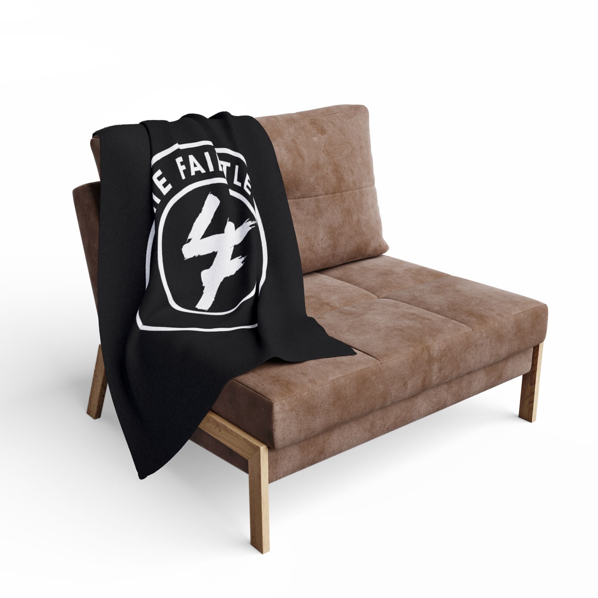 The Faintless Logo Fleece Blanket — Black Arctic Throw