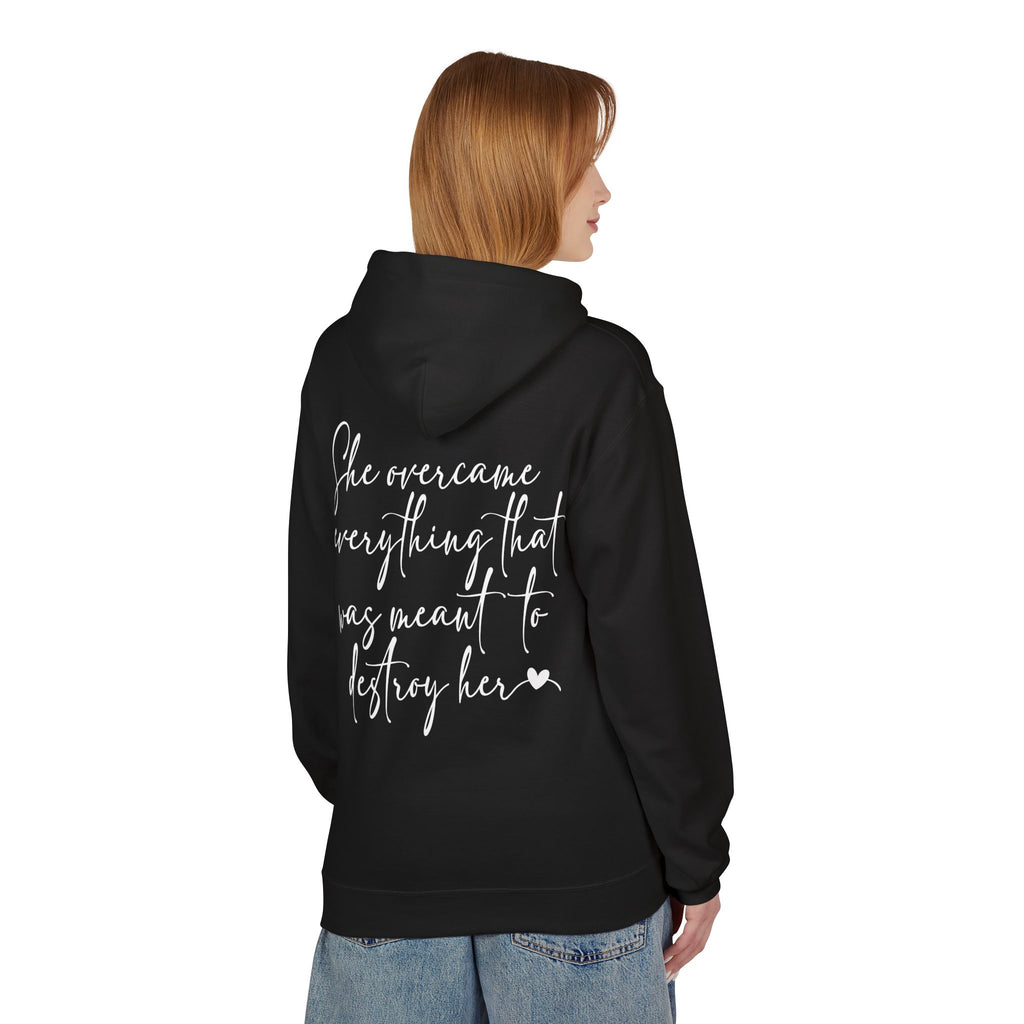 Inspirational 'She Overcame Everything' Hoodie – Empowerment Graphic Hoodie