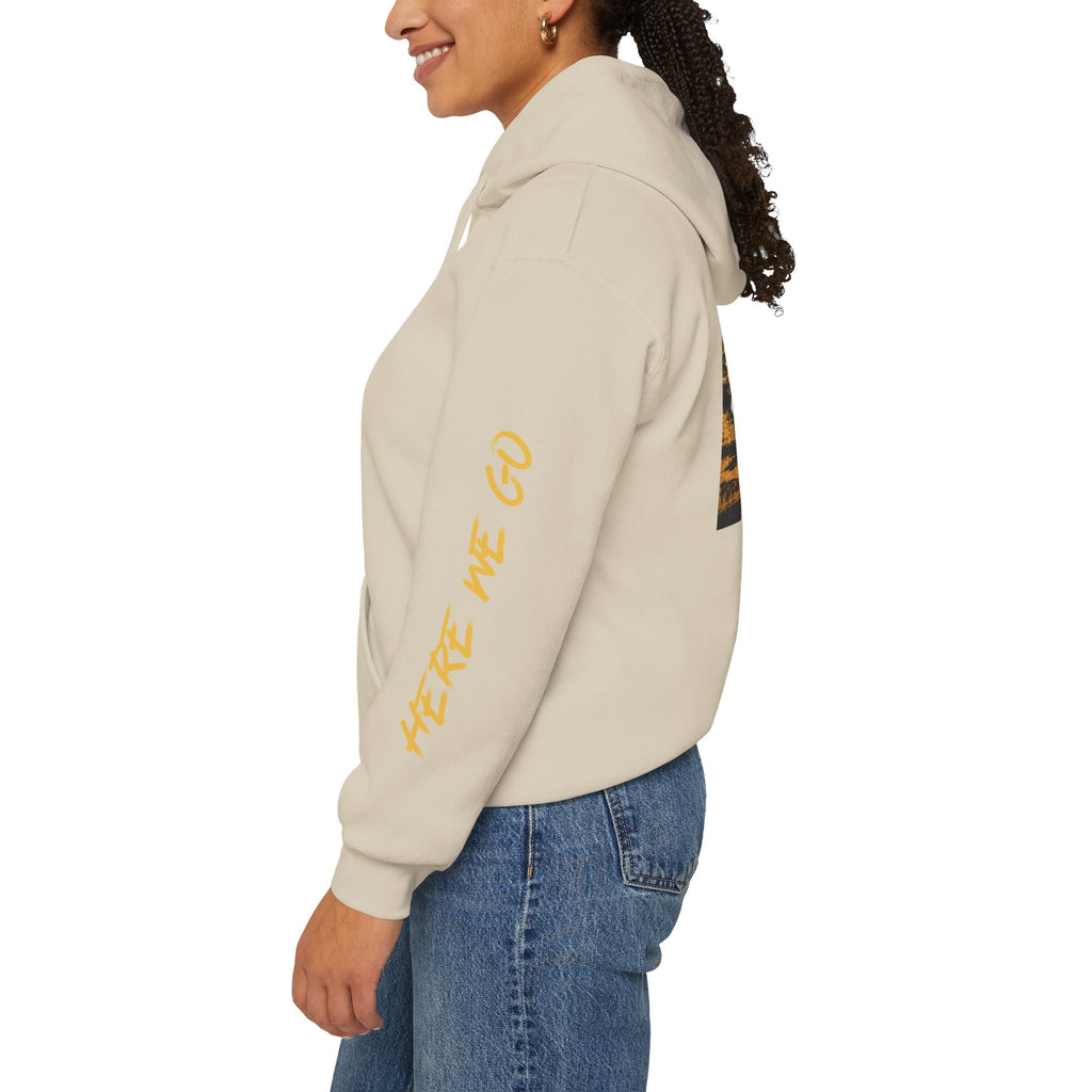 Steel Talk Hoodie — Pittsburgh Steelers Skyline & "Here We Go" Fan Pullover