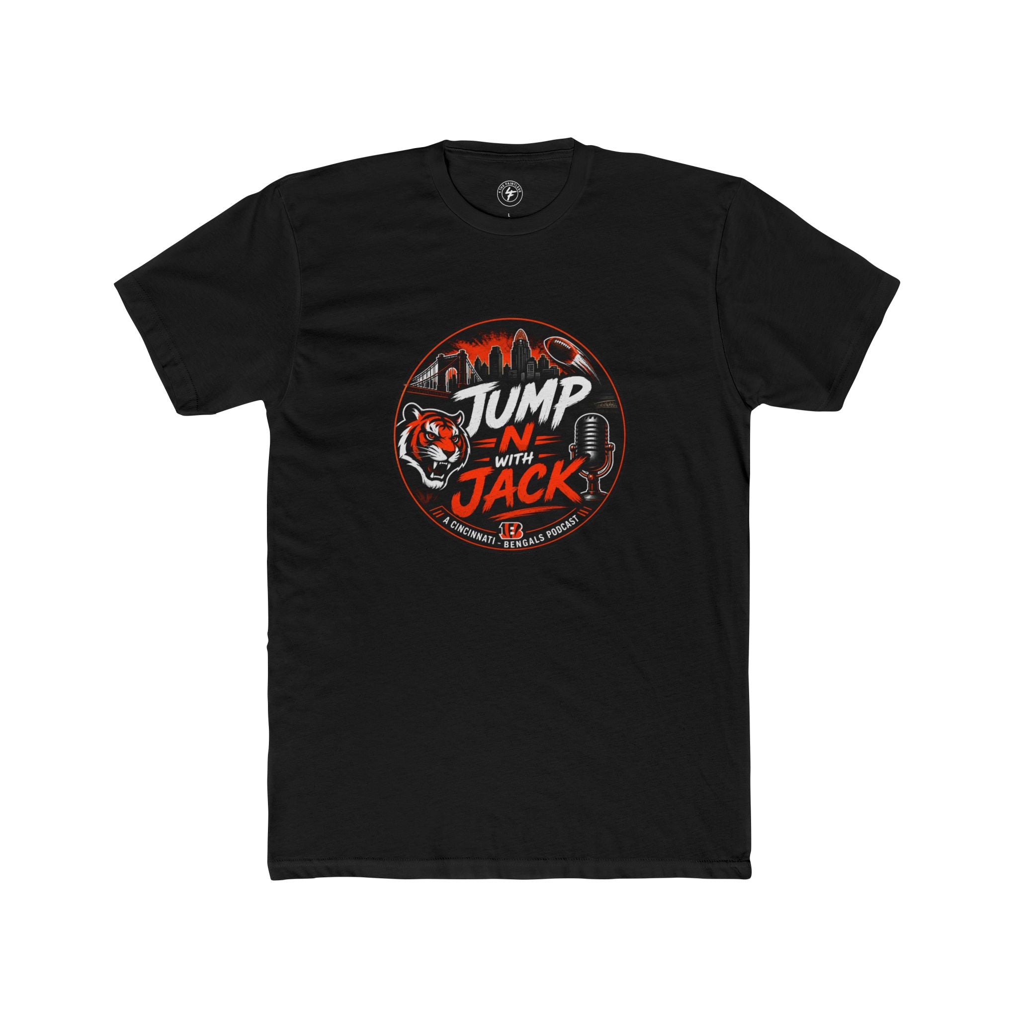 Jump-N-Jack Retro Radio Tee — Vintage Microphone & Tiger Logo