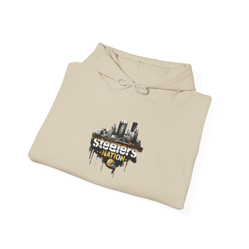 Steel Talk Hoodie — Pittsburgh Steelers Skyline & "Here We Go" Fan Pullover