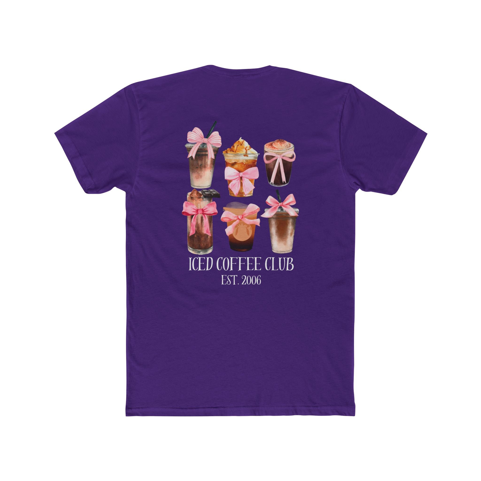 Iced Coffee Club Tee — Cute Pink Iced Coffee Graphic Shirt