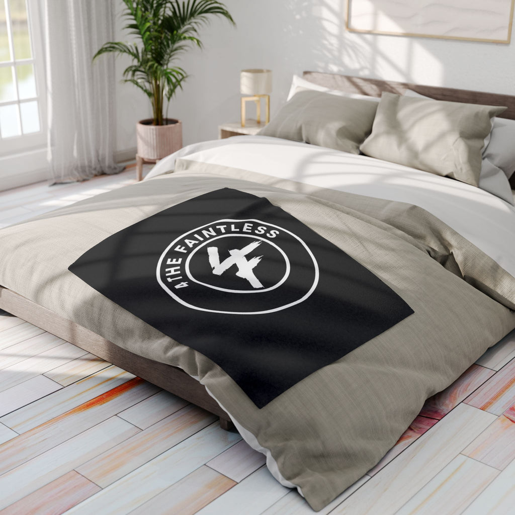 The Faintless Logo Fleece Blanket — Black Arctic Throw