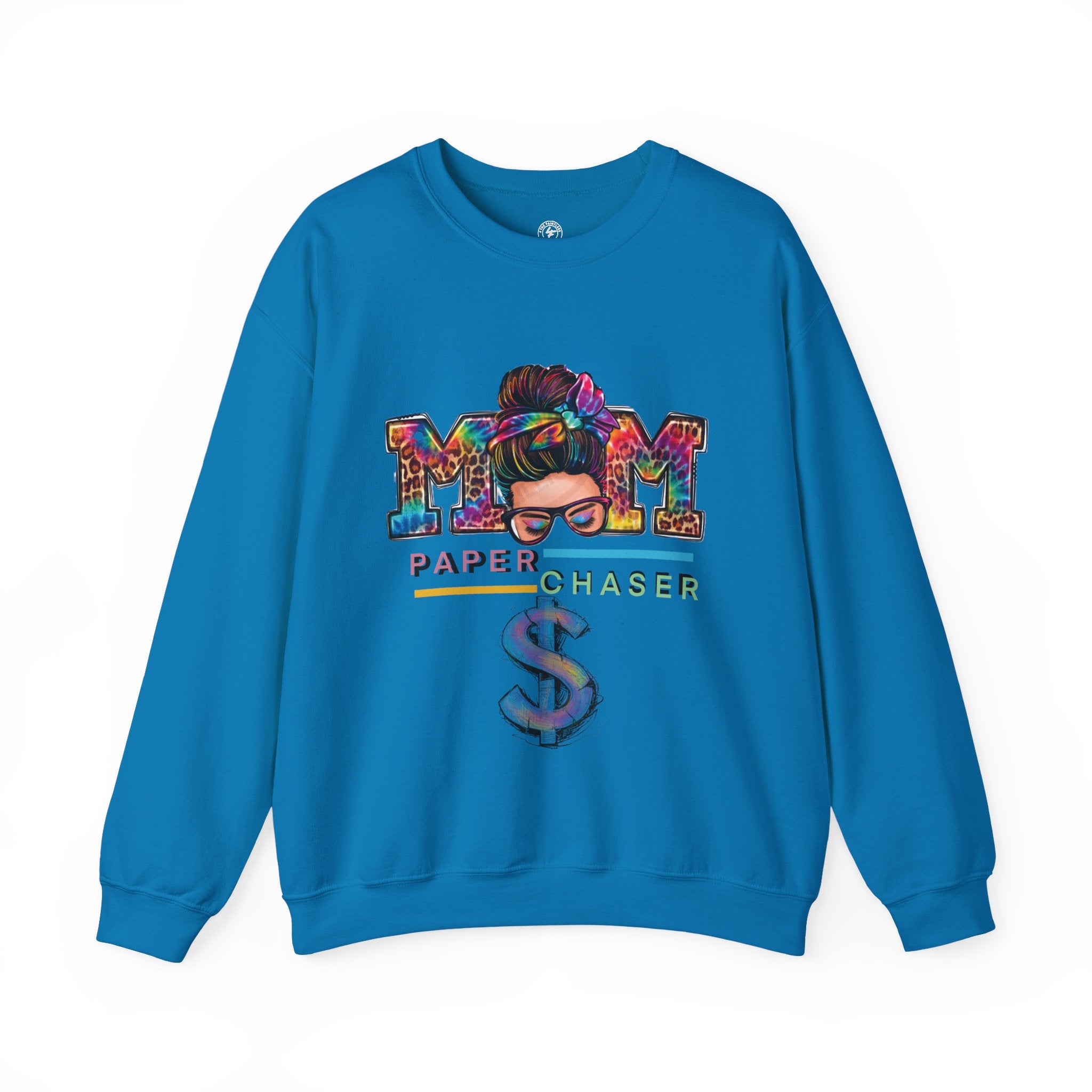 Mom Paper Chaser Sweatshirt — Graphic Crewneck for Hustling Moms