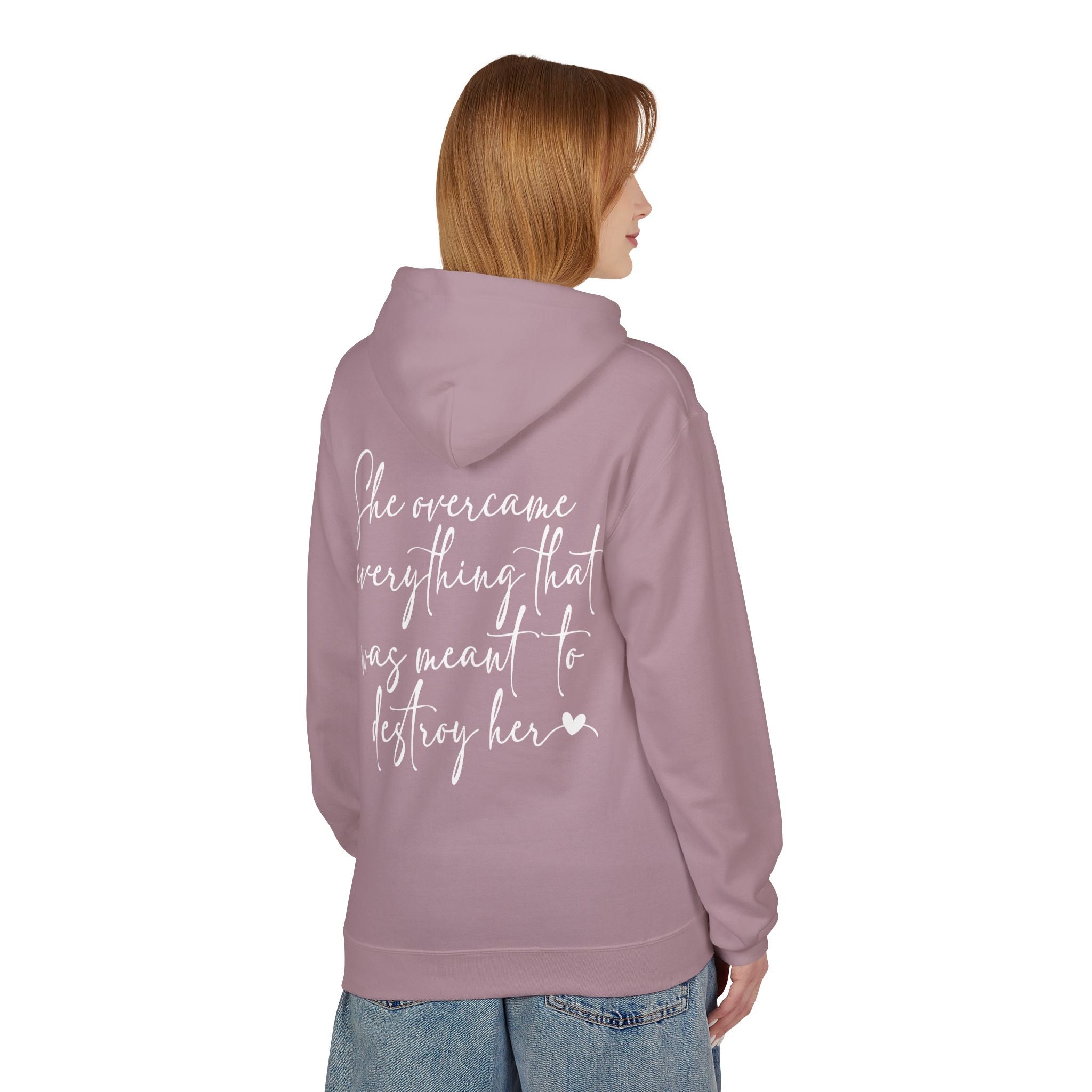 Inspirational 'She Overcame Everything' Hoodie – Empowerment Graphic Hoodie
