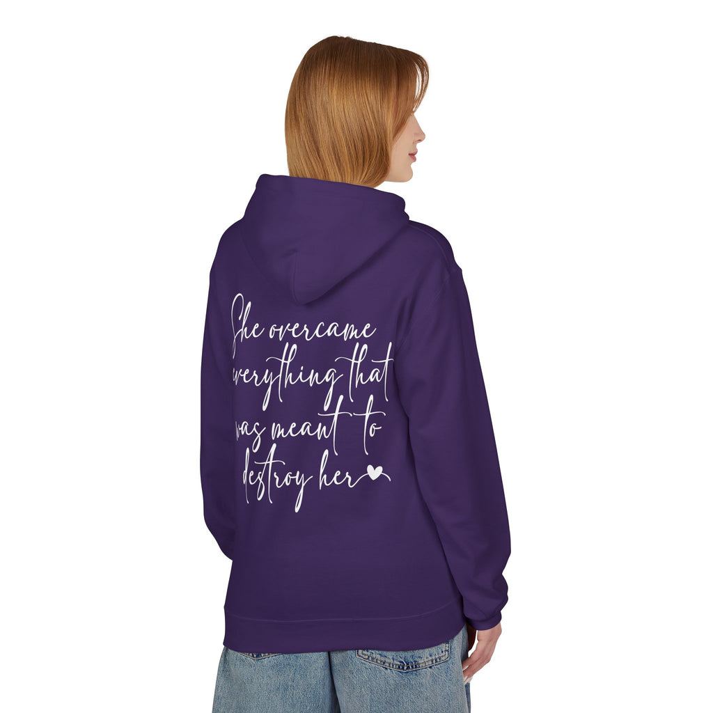 Inspirational 'She Overcame Everything' Hoodie – Empowerment Graphic Hoodie