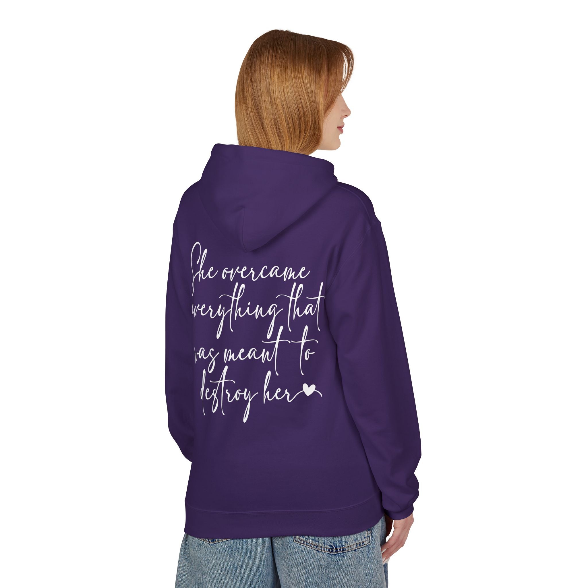 Inspirational 'She Overcame Everything' Hoodie – Empowerment Graphic Hoodie